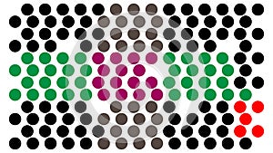 Abstract Geometric Pattern of Multicolor Circles on White