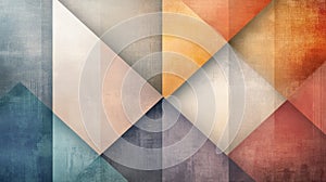 Abstract geometric pattern with muted colors and textured background