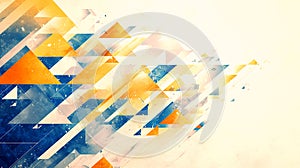 Abstract Geometric Pattern with Orange and Blue Triangles