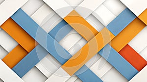 abstract geometric pattern, orange blue white - minimalism