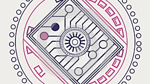 Abstract geometric pattern with overlapping angular forms, vector design Generative AI