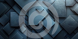Abstract geometric pattern with overlapping blue textured rectangles