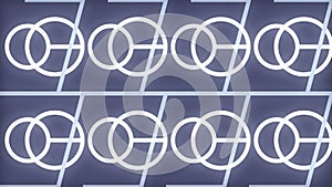 Abstract Geometric Pattern with Overlapping Circles and Grid