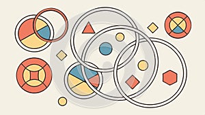 Abstract geometric pattern with overlapping circles and shapes design vector design Generative AI