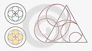Abstract geometric pattern with overlapping circular forms, vector design Generative AI
