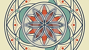 Abstract geometric pattern with overlapping circular and linear shapes vector design Generative AI