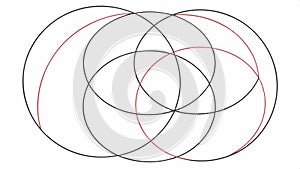 Abstract geometric pattern of overlapping circular shapes vector design Generative AI