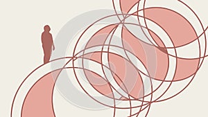 Abstract Geometric Pattern with Overlapping Circular Shapes, vector design Generative AI