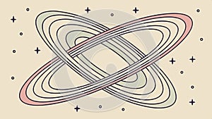 Abstract geometric pattern with overlapping rings and shapes vector design Generative AI