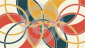 Abstract geometric pattern with overlapping shapes and circles vector design Generative AI