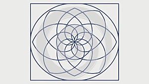 Abstract geometric pattern overlapping shapes decorative repeating symmetrical design, vector design Generative AI