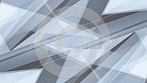 Abstract geometric pattern of overlapping translucent triangles and sharp lines in shades