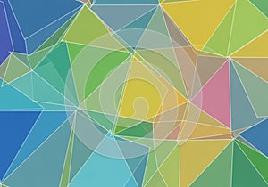 Abstract geometric pattern with overlapping triangles in various