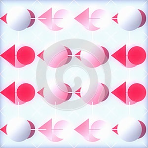 Abstract Geometric Pattern in Pink and White