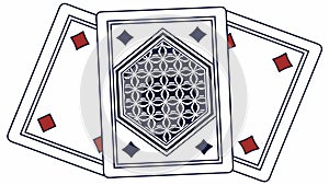 Abstract Geometric Pattern Playing Card Design, vector design Generative AI