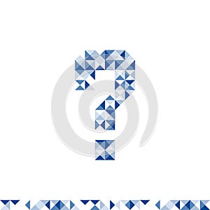 Abstract geometric pattern Question mark symbol shape design dark blue color illustration