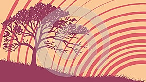 Abstract geometric pattern with repeating circular elements, vector design Generative AI