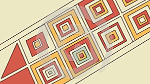 Abstract geometric pattern with retro colored square tiles. vector design Generative AI
