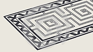 Abstract Geometric Pattern Rug, Modern Interior Decor Element, vector design Generative AI