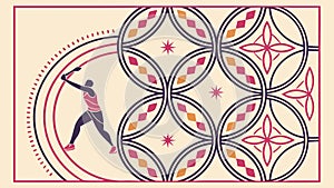 Abstract Geometric Pattern with Runner Vector Illustration, vector design Generative AI