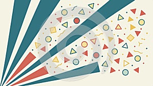Abstract geometric pattern with scattered shapes vector design Generative AI