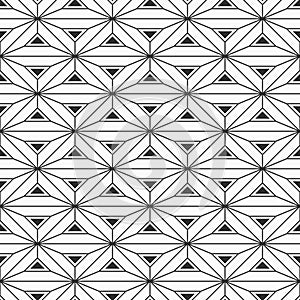 Abstract geometric pattern seamless pattern. Interlocking triangles background. Vector monochrome background