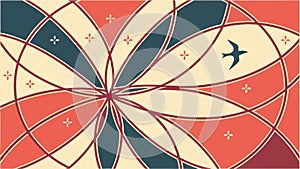 Abstract geometric pattern with soaring bird, modern design, vector design Generative AI