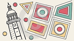 Abstract geometric pattern with squares, circles, and triangles vector design Generative AI