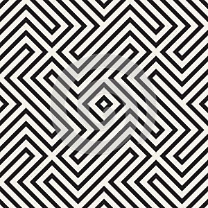 Abstract geometric pattern with stripes, lines. Seamless vector ackground. Black and white lattice texture.