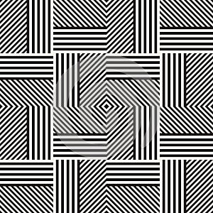 Abstract geometric pattern with stripes, lines. Seamless vector ackground. Black and white lattice texture.