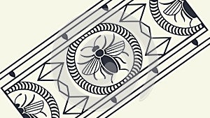 Abstract Geometric Pattern with Stylized Insect Motif, vector design Generative AI