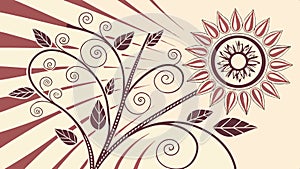 Abstract geometric pattern with swirling lines and circles vector design Generative AI