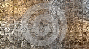 Abstract Geometric Pattern Texture - Metallic Swirls and Squares