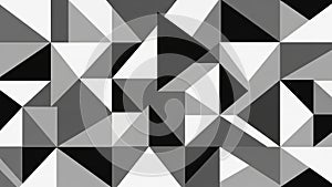 Abstract geometric pattern of triangles in black, white, and gray tones