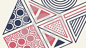 Abstract Geometric Pattern with Triangles and Circular Motifs, vector design Generative AI