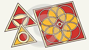 Abstract geometric pattern with triangles, colorful modern design element vector design Generative AI