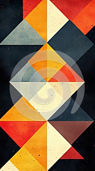 Abstract Geometric Pattern Of Triangles In Warm Colors