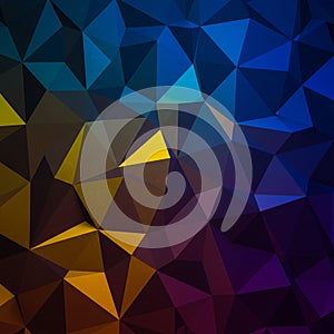 Abstract geometric pattern with triangular facets creating a low-poly effect. The color