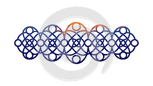 Abstract Geometric Pattern Vector of Interlocking Circular Shapes, vector design Generative AI