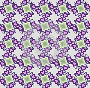 abstract geometric pattern, vector seamless from abstract forms in ngreen and violet tones photo