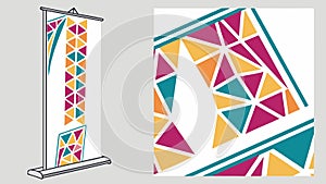 Abstract Geometric Pattern Vertical Banner Template, Modern Design, vector design Generative AI