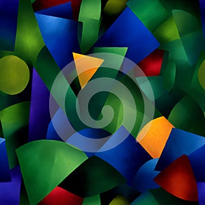 Abstract Geometric Pattern with Vibrant Blue Green Red and Orange