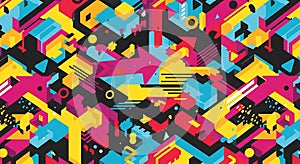 Abstract Geometric Pattern in Vibrant Colors