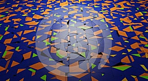 Abstract Geometric Pattern with Vibrant Colors and Dynamic Shapes