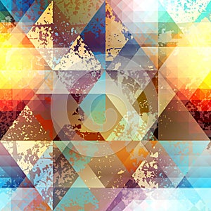 Abstract geometric patternd with grunge elements