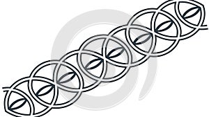 Abstract geometric patterned border in cool blue tones, vector design Generative AI