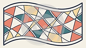 Abstract Geometric Patterned Decorative Flag or Banner, vector design Generative AI