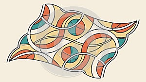 Abstract Geometric Patterned Textile or Rug, vector design Generative AI