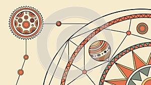 Abstract Geometric Patterns with Interconnected Dots, vector design Generative AI