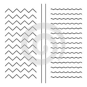 Abstract geometric patterns of zigzag and wavy lines